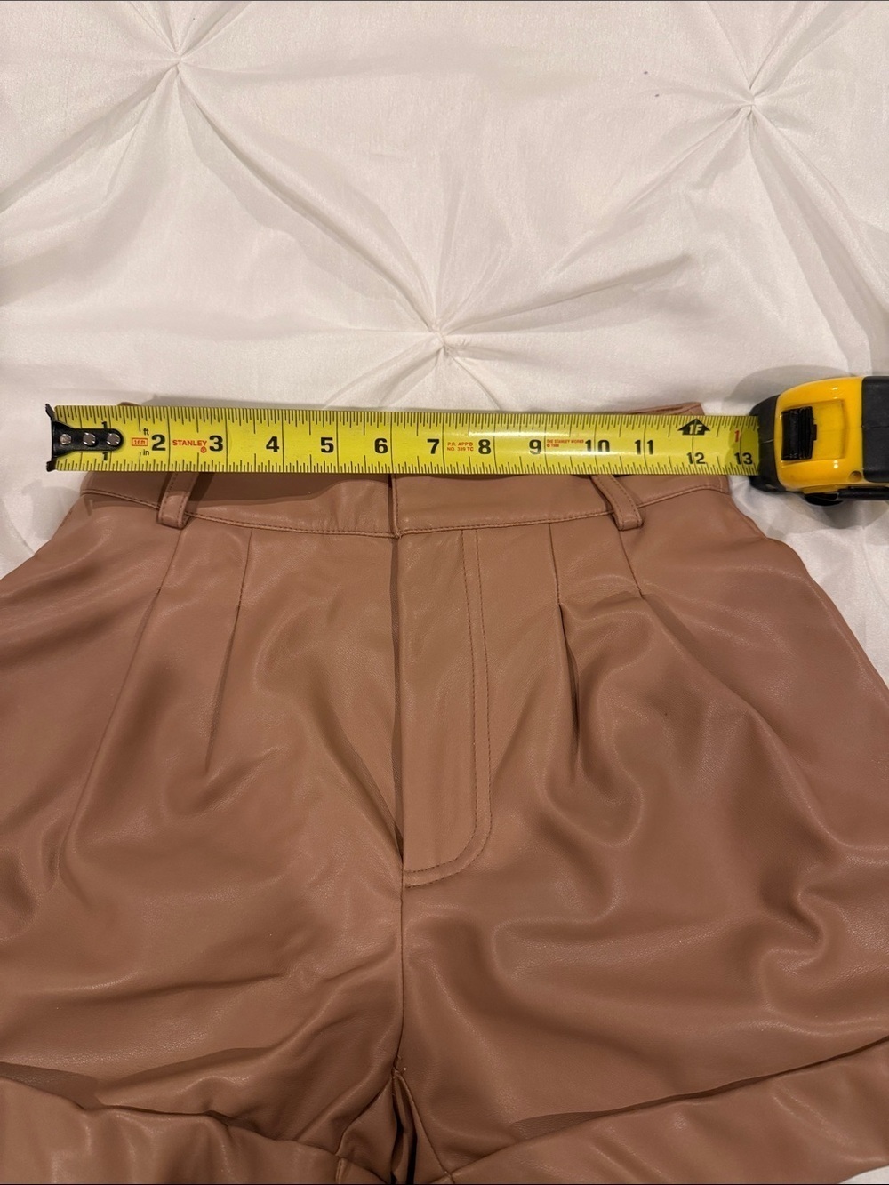 Generation Love High Waist Faux Leather Tan Shorts Size  XXS - Picture 9 of 9